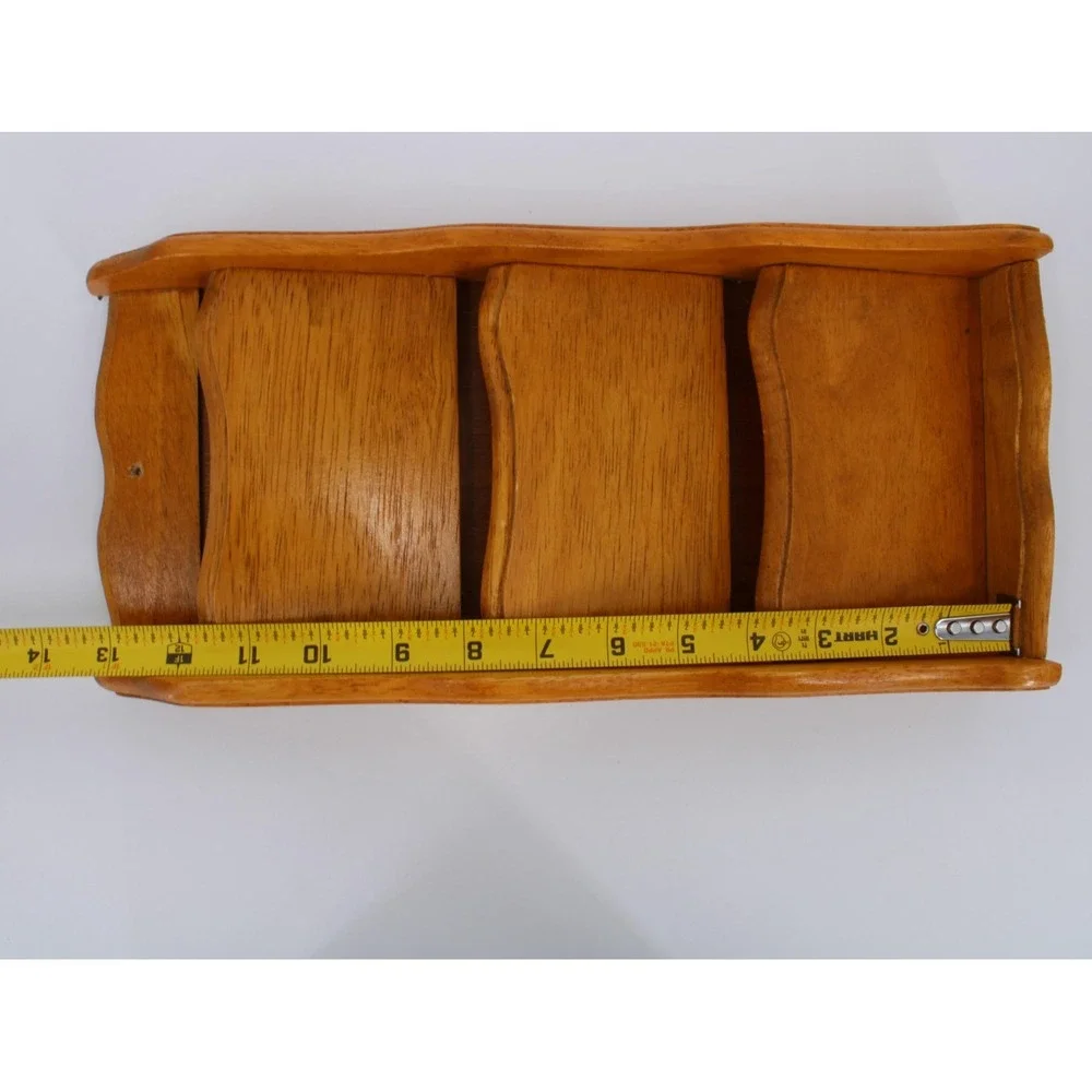 Kamenstein Wall Rack 3 Tier Wooden Mail Organizer Medium Brown Country Decor VTG